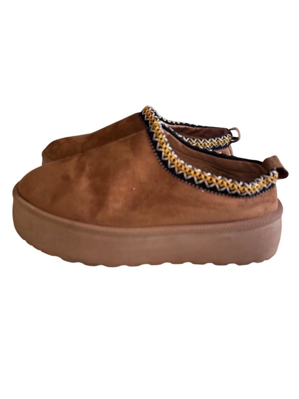 Mudd brown Stormy Platform clogs with braided trim size 9